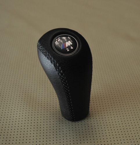 Bmw gear shift knob - e21 e28 e30 e34 e36 e39 e46 black - 5 sp. genuine leather!
