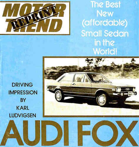 1973 audi fox road test reprint by motor trend-audi fox