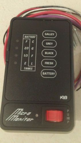 Rv kib micro monitor panel galley/grey/black/fresh/battery/pump switch (black)