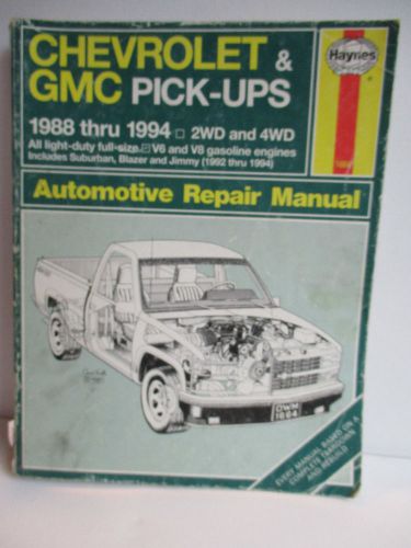Chevrolet &amp; gmc pick-ups 1988 thru 1994 #1664 repair manual freund &amp; haynes