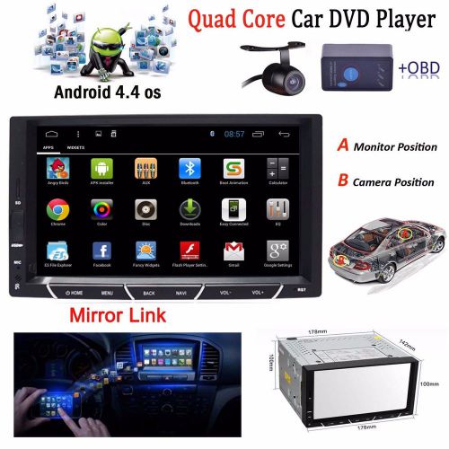 Universal 1080p android 4.4 quad core car dvd gps navi 7&#039;&#039; radio stereo +cam+obd