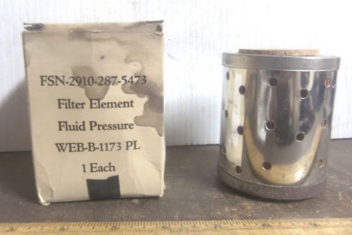Vintage fluid pressure filter element - p/n: web-b-1173pl (nos)