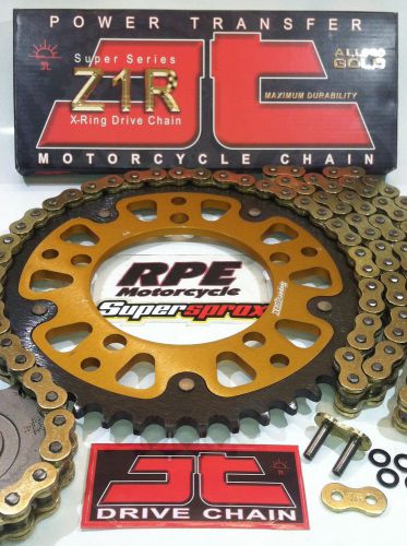 Cbr1000rr 2006-07 jt gold z1r520 supersprox chain &amp; sprockets kit oem,qa or fwy