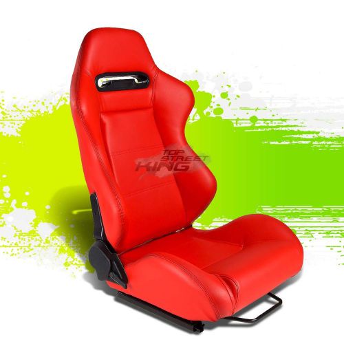 Type-r red pvc leather l&amp;r jdm sports racing seats+adjustable sliders right side
