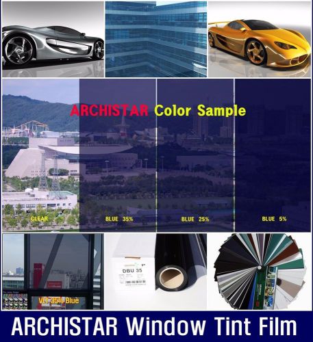S:20&#034;x16ft /vlt 35%  blue solar film/tint/window/glass/privacy/roll/uv /car/long
