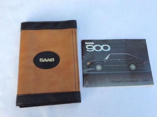 1986 saab 900 owners manual with leather organizer case