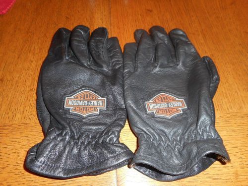 Harley-davidson® men&#039;s b&amp;s stock full finger leather motorcycle gloves xxl mint