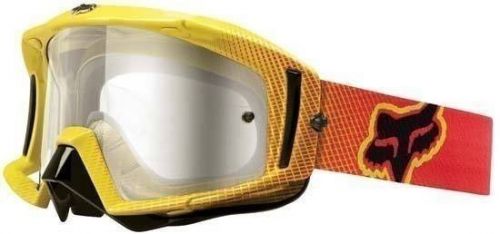 Fox racing motocross main pro red yellow platinum clear lens goggle in stock