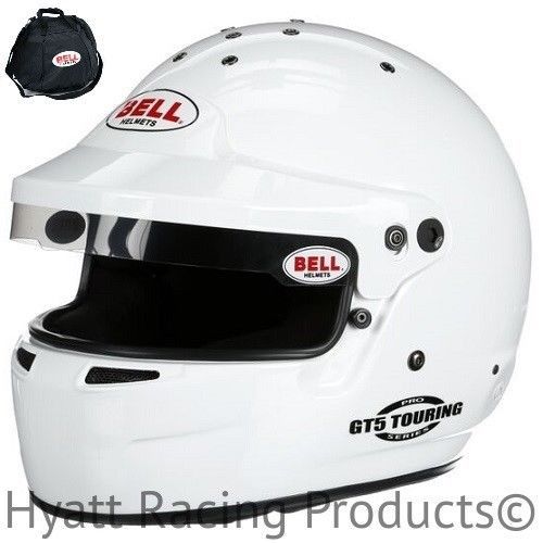 Bell gt5 touring auto racing helmet sa2015 &amp; fia - 7 1/2 (60) / white (free bag)