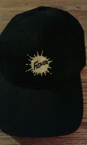 Black fisher snow plow logo hat