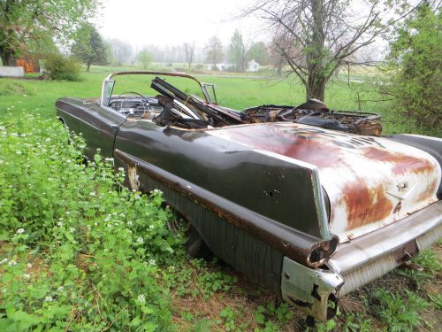 1957 cadillac series 62 convertible  parted out shell roller bad floors  rat rod