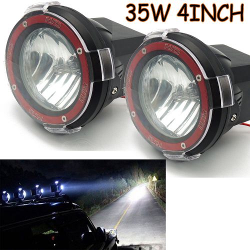 2pcs hid 4inch 35w round hid work light flood for offroad jeep 4x4 atv fog light