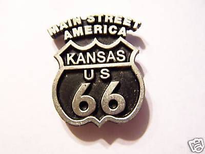 #2059 motorcycle vest pin route 66 kansas
