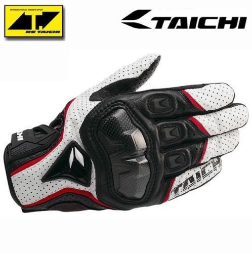 Rs taichi rst390 mens perforated leather motorcycle mesh gloves racing white xl
