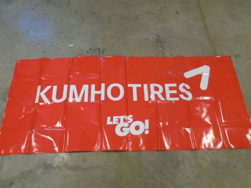 Huge 9&#039; kumho tire banner lets go  106&#034; x 45&#034; sign advertisement garage man cave