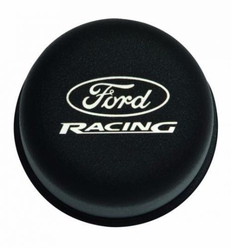 Ford racing logo black open crankcase push in oil filler cap m-6766-frnvbk