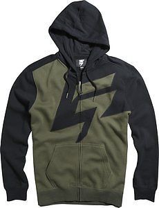 Shift fraction mens zip fleece hoody army green/black
