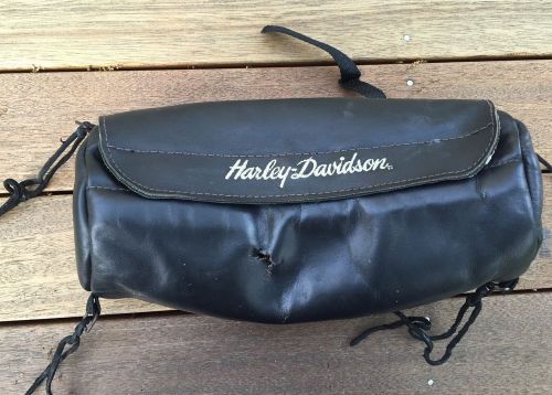 Harley davidson oem leather handlebar fork motorcycle bag hd script 91773-85