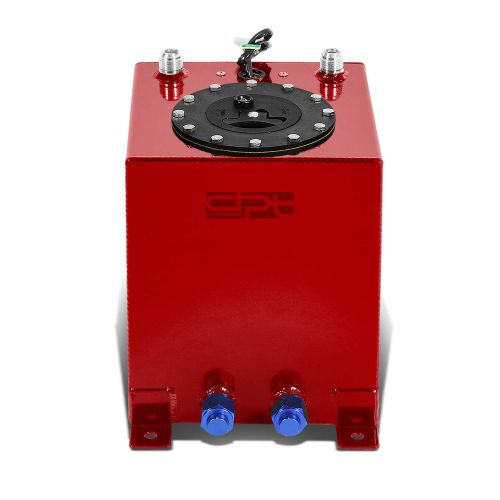 2.5 gallon lightweight red coated aluminum racing fuel cell tank+level sender