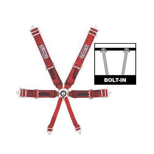 G-force harness complete camlock 6-point individual-type bolt-in floor mount red