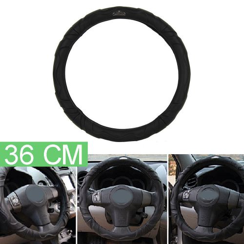 Car steering wheel cover leather covers black 36cm size s soft for car skidproof