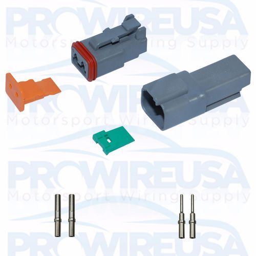 Deutsch dt 2 pin connector kit 18-16 ga nickel msd 8183 solid contacts