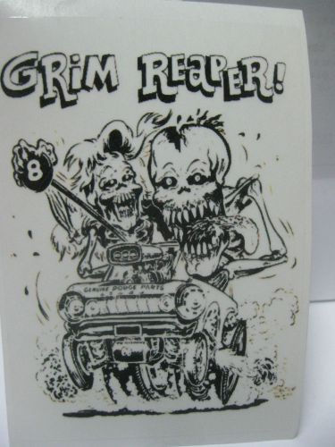 Rat rod hot rod chopper bobber grim reaper sticker