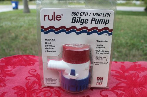 Rule bilge pump model 25d 14 volt 500 gph/1890 lph