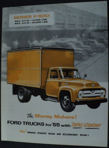 1955 ford truck series f 500 stake tank dump garbage cargo van sales brochure