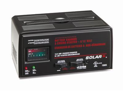 Solar battery charger bench series 10/2/55 amp 6/12 v charger ea 1060c