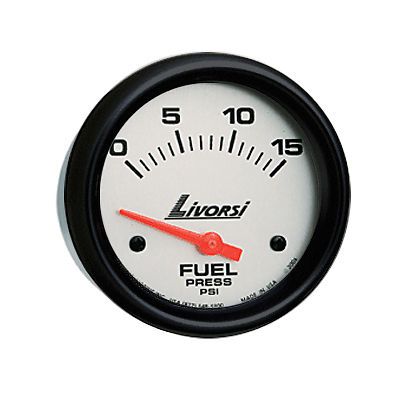 Livorsi electric automotive 0-15 psi fuel pressure gauge platinum/black 2 1/16&#034;
