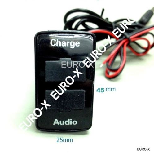 Car usb port charger smart phone pda dvr iphone + audio input for honda #ewaa5