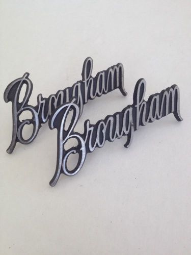 Brougham vintage emblem set of 2 9864195 metal