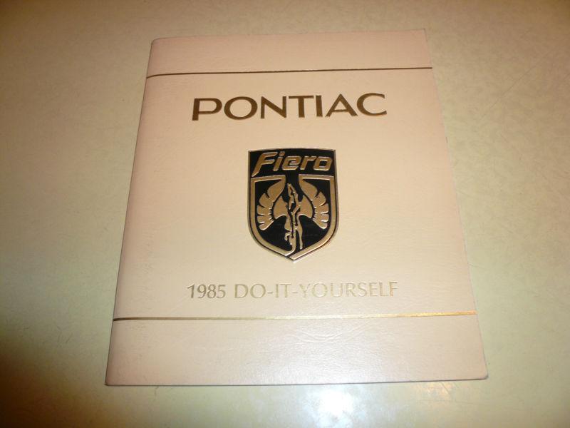 1985 pontiac fiero owner's manual - glove box