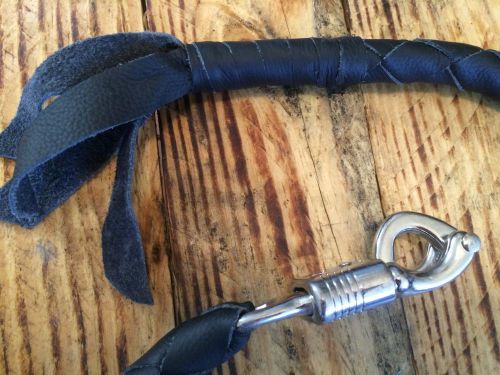 New real leather get back whip black motorcycle american made biker whips black