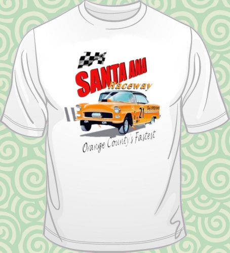 Santa ana ca racing men&#039;s hot rod t-shirt m l xl xxl 2xl 2x white new cotton