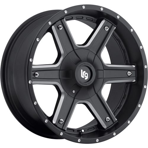 17x9 black milled lrg 101 8x6.5 -6 wheels nitto terra grappler 285/70/17 tires