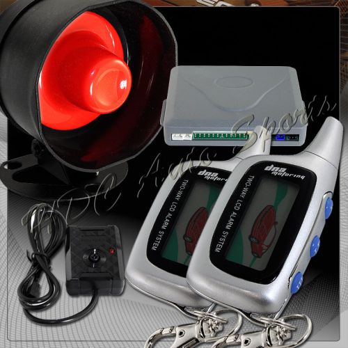 2 way anti car theft alarm systel remote engine start w/ lcd silver controller