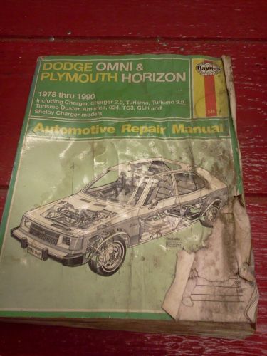 Haynes repair manual - dodge omni  /  plymouth horizon  / 1978  1979  1980-1990