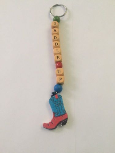 Saddle up key chain with cowboy boot 6&#039;