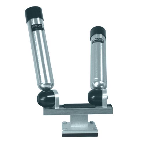 Big jon dual multi-axis pedestal mounted rod holder - silver -rh02360