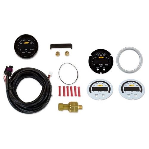 Aem x-series digital oil/fuel pressure display gauge kit 30-0301 100psi/7.0bar