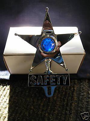 New blue vintage style safety star license plate topper that lights up !