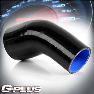 3&#034; to 3&#034; inch 45° 45 degree hose 76mm turbo silicone elbow coupler pipe black