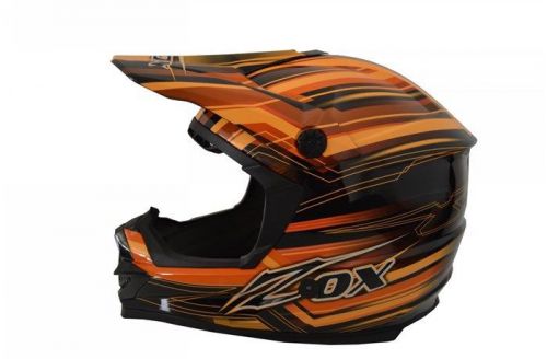 Zox rush artisan junior youth mx/offroad helmet orange/black