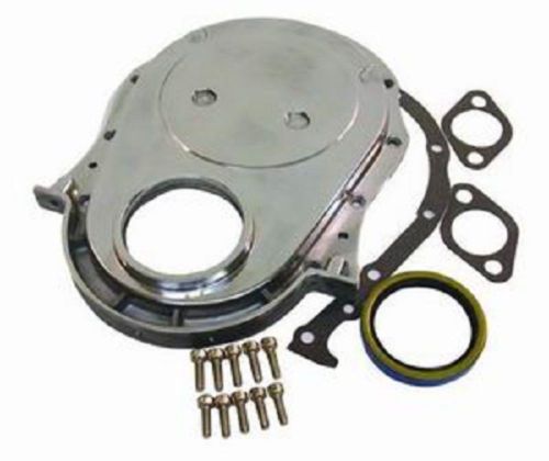 Polished aluminum bbc chevy timing chain cover kit