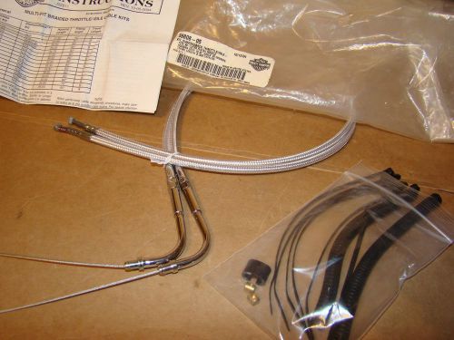 Harley dyna softail throttle idle cable set diamondback oem nos 56808-05 flhr