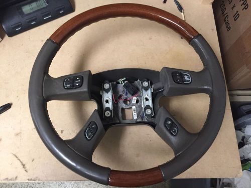 J3b1 leather woodgrain steering wheel radio control escalade silverado tahoe