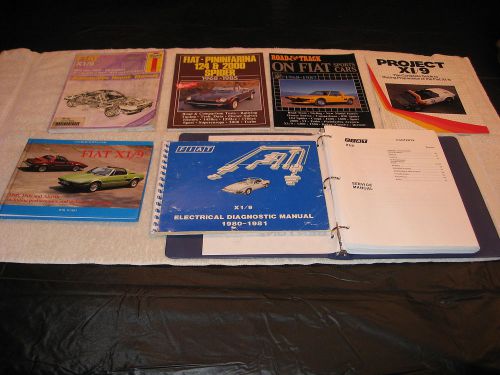 Large lot of fiat books and manuals, mostly on the fiat x1/9 but inc. others