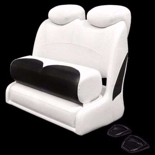 Crownline white black marine boat two person double wide bolster bench seat